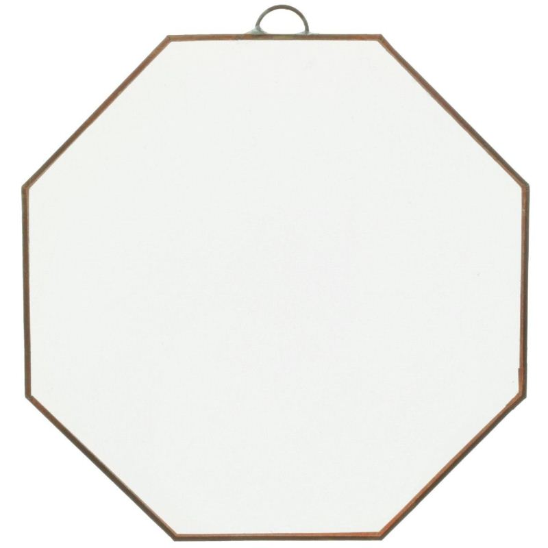 Sticla octogonala, inramata cu banda cupru, Pentart