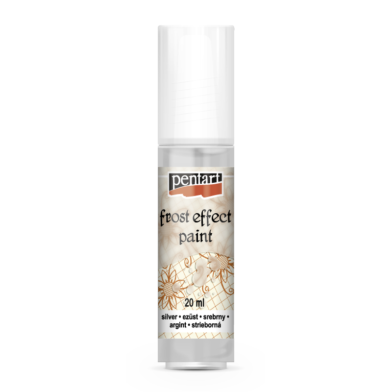 Vopsea satinare sticla (efect gheata), Pentart, 20 ml - Argintiu