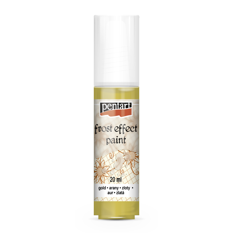 Vopsea satinare sticla (efect gheata), Pentart, 20 ml - Aur