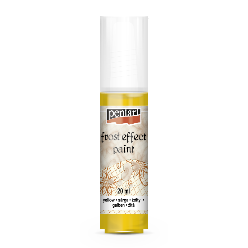 Vopsea satinare sticla (efect gheata), Pentart, 20 ml - Galben