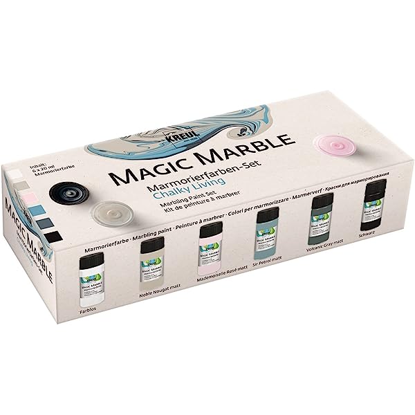 Set 6x20ml culori cu efect de marmorare - Magic Marble, Chalky Living colors