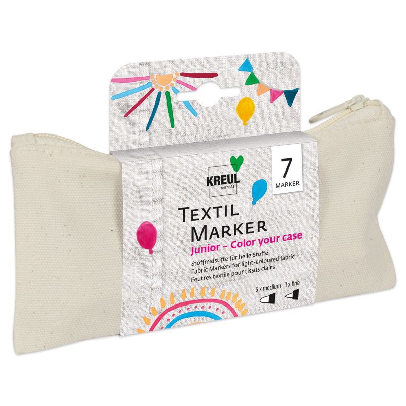 Set 7 markere pentru textile, Colour Your Case, Junior C. Kreul