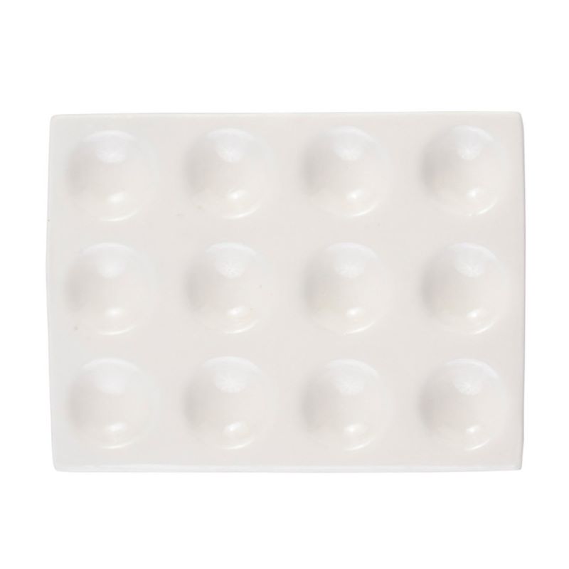 Paleta pictura din portelan alb, 12 cavitati, Renesans