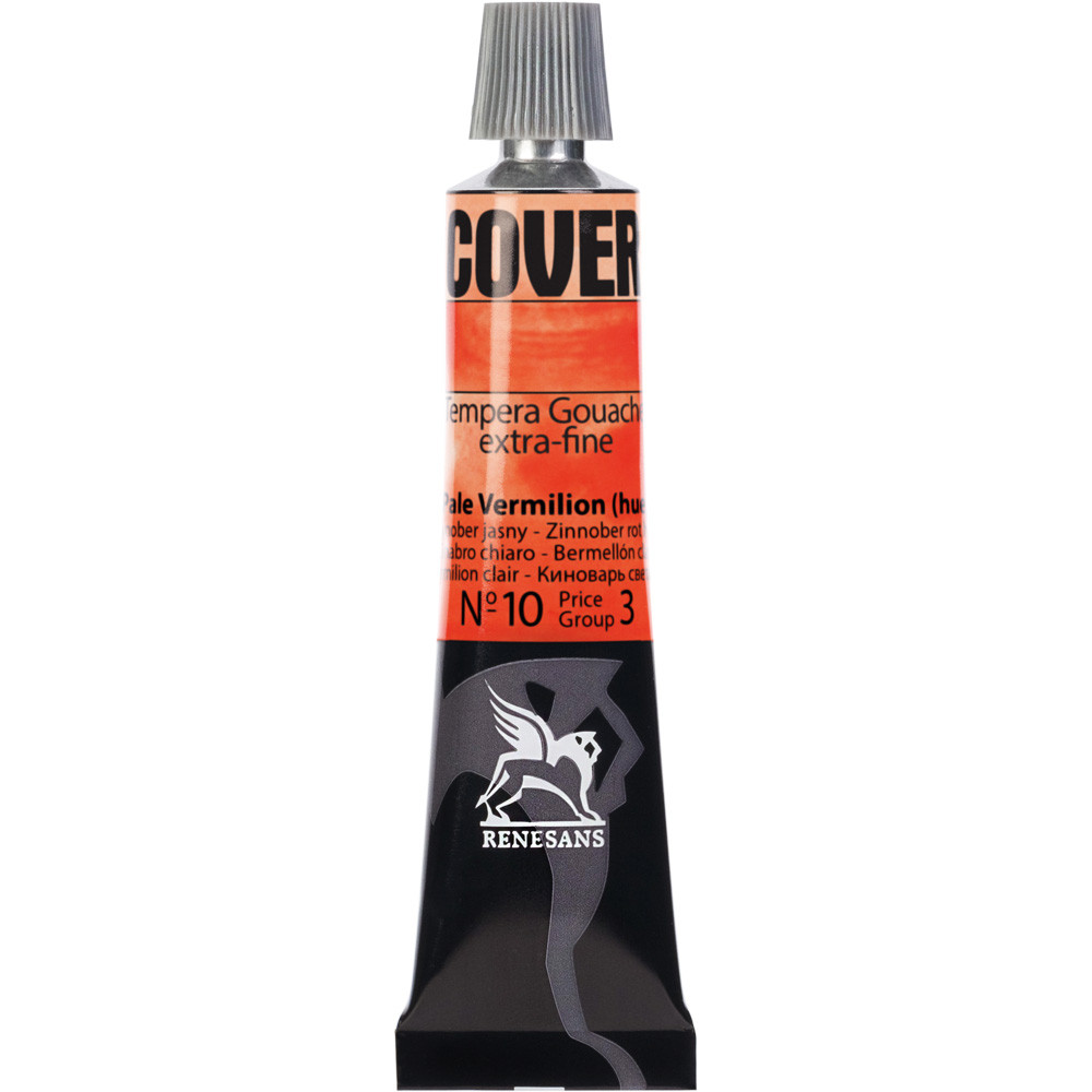 Culori tempera Cover Renesans 20ml no.10, Pale vermilion