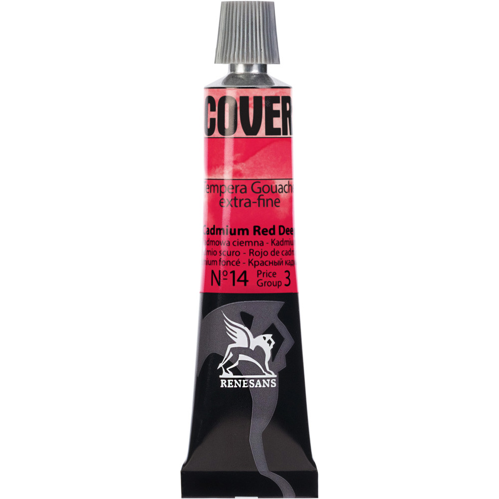 Culori tempera Cover Renesans 20ml no. 14, Cadmium red deep
