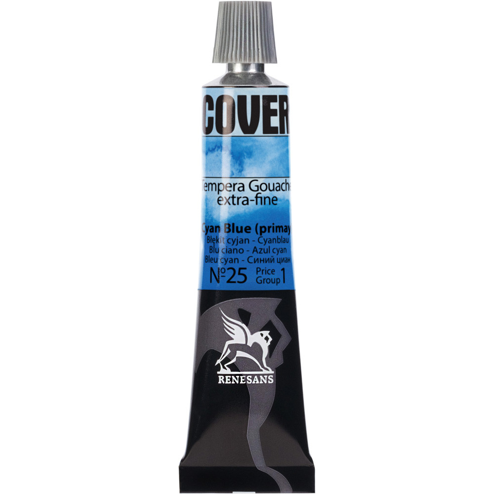 Culori tempera Cover Renesans 20ml no. 25, Cyan blue (primary)