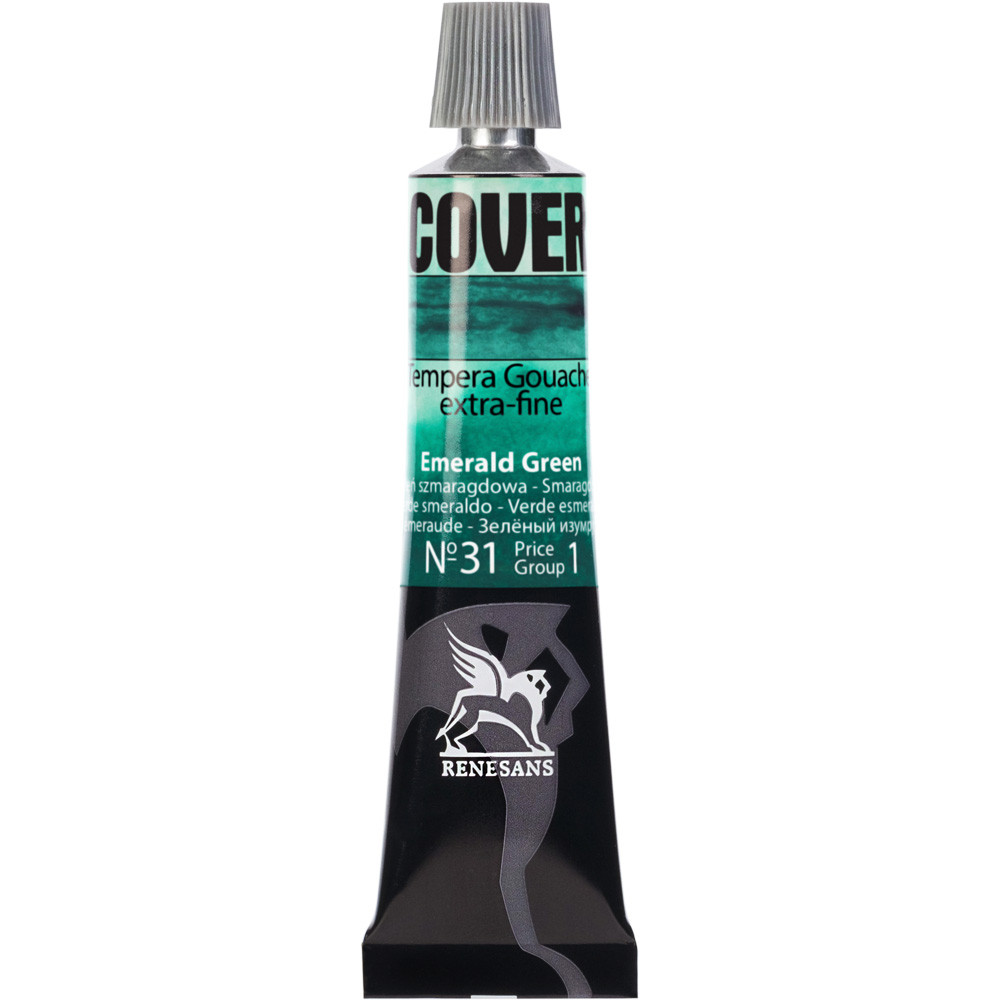 Culori tempera Cover Renesans 20ml no.31, Emerald green