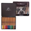 Set 24 creioane colorate, cutie metalica, Renesans Natural