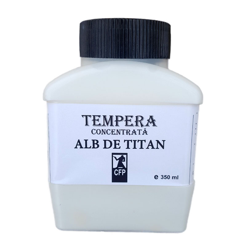 Tempera concentrata, Combinatul Fondului Plastic CFP, 350 ml, Alb de titan