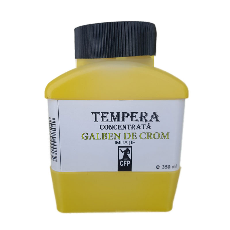 Tempera concentrata, Combinatul Fondului Plastic CFP, 350 ml, Galben de crom