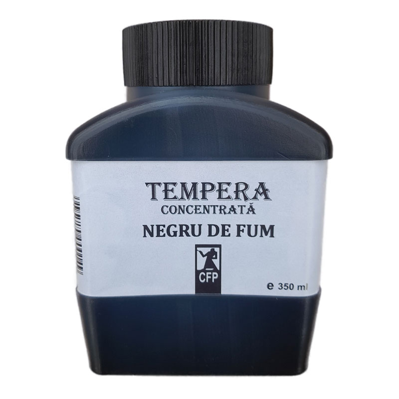 Tempera concentrata, Combinatul Fondului Plastic CFP, 350 ml, Negru de fum