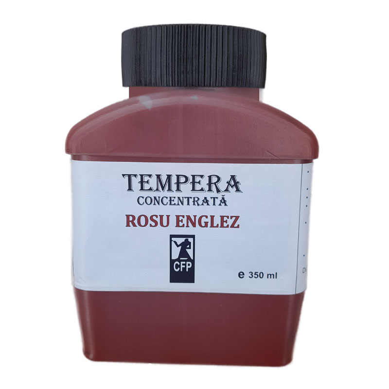 Tempera concentrata, Combinatul Fondului Plastic CFP, 350 ml, Rosu englez