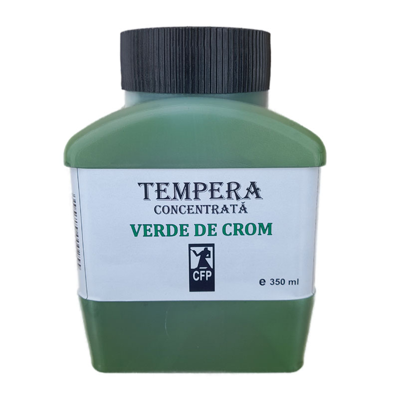 Tempera concentrata, Combinatul Fondului Plastic CFP, 350 ml, Verde crom