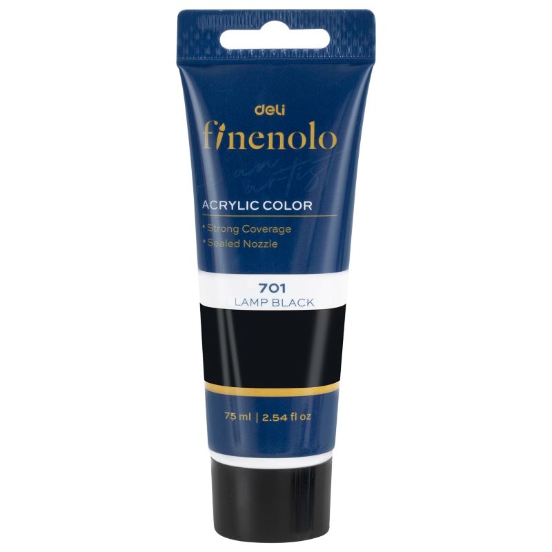 Culoare acrilica Deli 75 ml, Negru