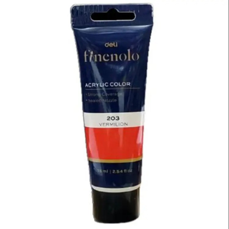 Culoare acrilica Deli 75 ml, Rosu vermilion