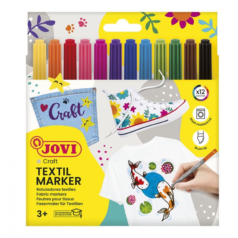 Set 12 markere pentru textile, Jovi