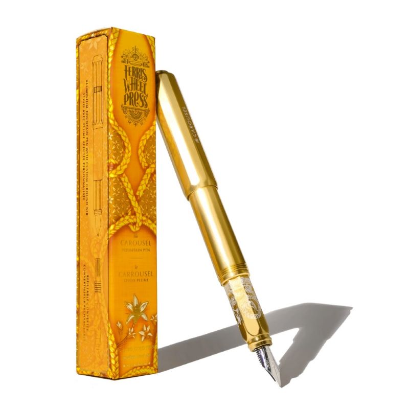 Stilou seria Aluminium Carousel Fountain Pen - Ferris Wheel Press - Plaited Gold Tress, F
