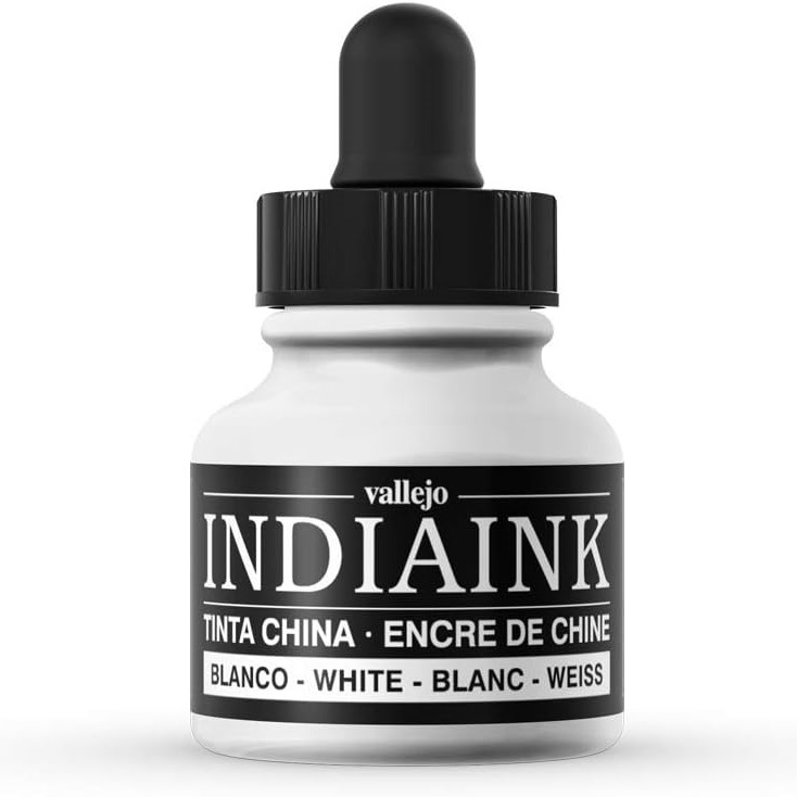 Tus India ink, alb, Vallejo 30 ml