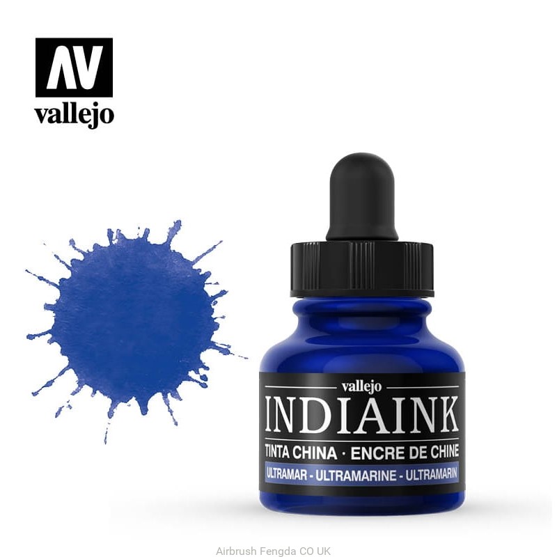 Tus India ink, albastru ultramarin, Vallejo 30 ml