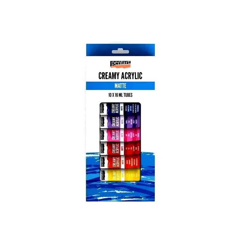 Set 10 x 12 ml culori vopsea acrilica cremoasa mata, Pentart