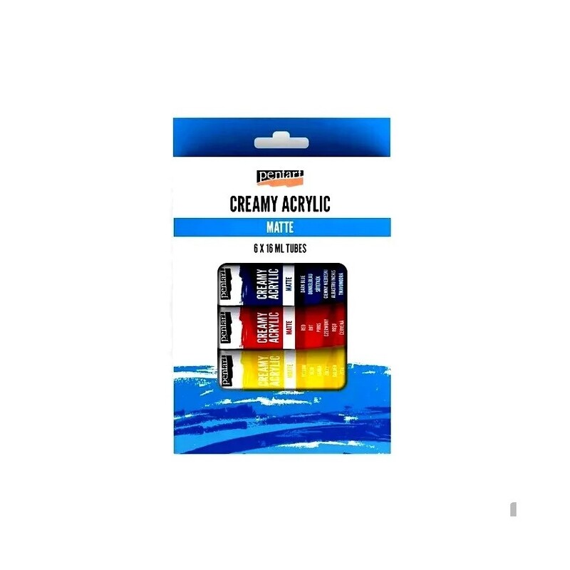 Set 6 x 12 ml culori vopsea acrilica cremoasa mata, Pentart