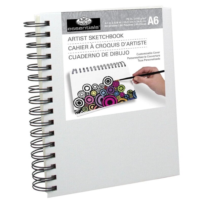 Caiet de schite cu hartie alba, Canvas cover, Royal, A6, 80 file