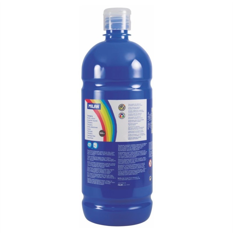 Tempera scolara Milan, 1000 ml, Albastru deschis