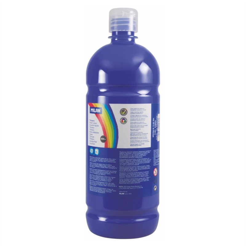 Tempera scolara Milan, 1000 ml, Albastru ultramarin