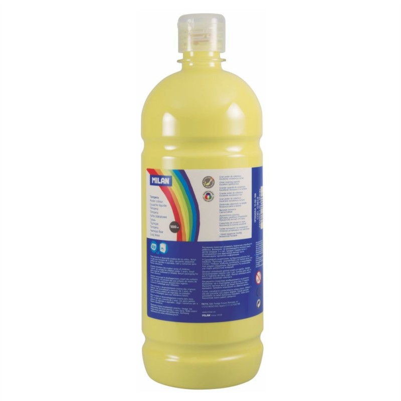 Tempera scolara Milan, 1000 ml, Galben deschis