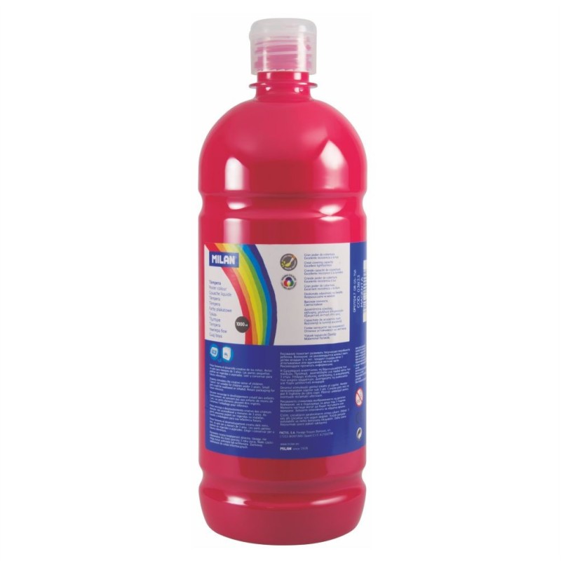 Tempera scolara Milan, 1000 ml, Rosu