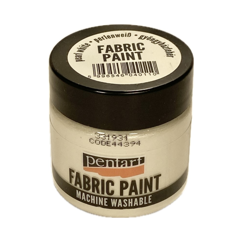 Vopsea pentru textile, Pentart 50ml, Alb perlat