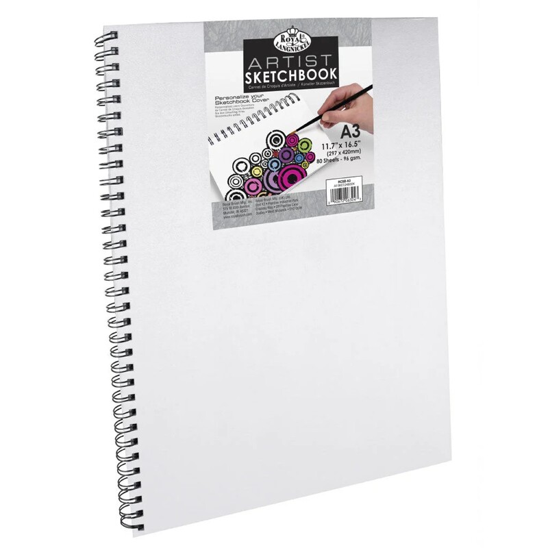 Caiet de schite cu hartie alba, Canvas cover, Royal, A3, 80 file
