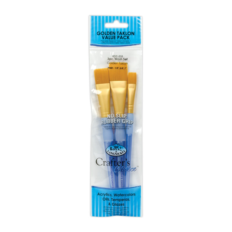 Set 3 pensule late, Gold Taklon Wash, Royal Brush, RCC 215