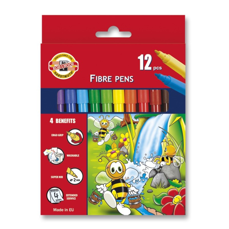 Set 12 carioci markere scolare, Koh-I-Noor